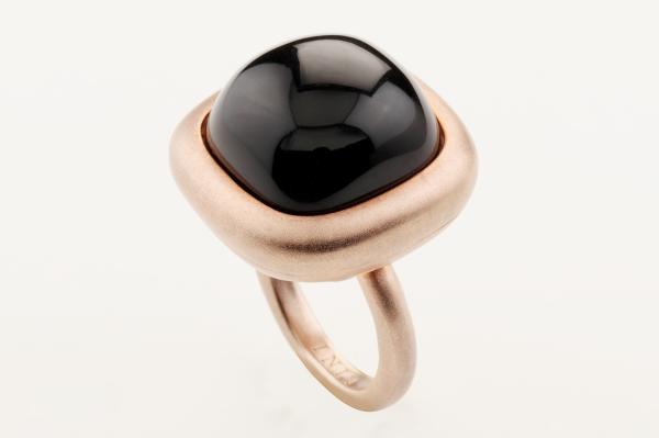Silver with Transparent Stone Ring - Black product image
